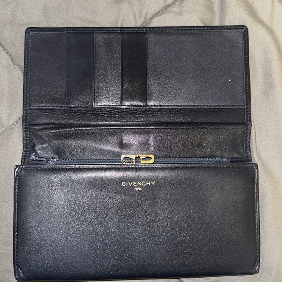 Givenchy Navy Blue Leather Wallet with Gold Logo - Picture 4 of 9
